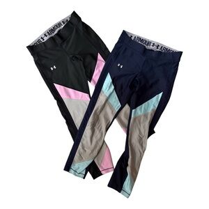 Under Armour Womens Leggings Bundle - Black/Pink/Gray Navy/Light Blue/Gray